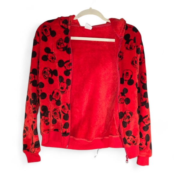 Disney  Mickey Mouse Red 100% Polyester Soft Fleece Full Zip hoodie Kids 3-5 - Picture 3 of 6